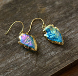 Pink/Blue Quartz Earrings